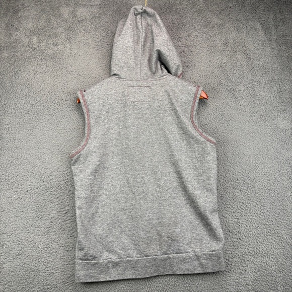 BKE Mens Sleeveless Full Zip Hoodie Vest Gray Contrast Stitch Medium Standard - Picture 6 of 7